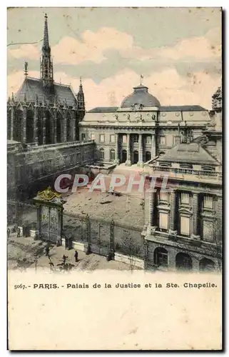 Paris - 1 - Palais de la Justice et Ste Chapelle - Ansichtskarte AK