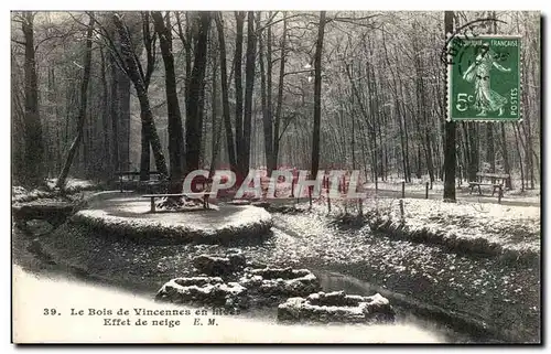 Paris - 12 - Bois de Vincennes en Hiver - Effet de neige Cartes postales