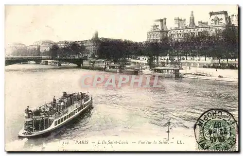 Paris - 1 - Vue sur la Seine - Ile Saint Louis - Cartes postales