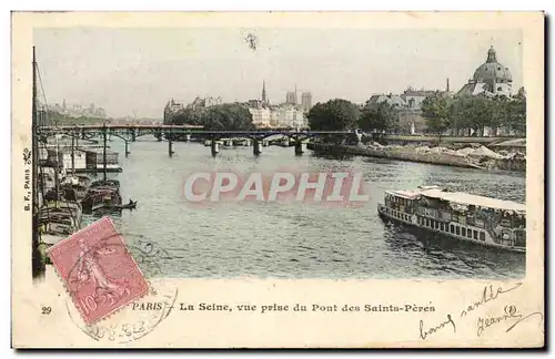 Paris - 1 - Vue sur la Seine - Vue prise du pont des Saints Peres - Ansichtskarte AK