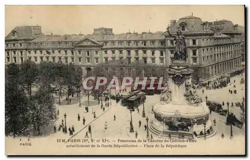 Paris - 2 - Panorama de la Caserne de Chateau d&#39Eau actuelleement de la garde Republicaine - Ansichtskarte AK