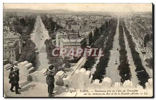 Paris - 8- Panorama pris de l&#39Arc de Triomphe - Ansichtskarte AK