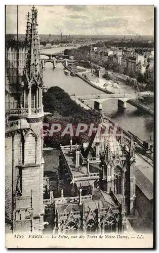 Paris - 4 - Vue des Tours de Notre Dame - La Seine - Ansichtskarte AK