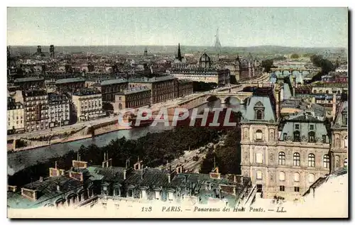 Paris - 1 - Panorama des Huits Ponts - Ansichtskarte AK