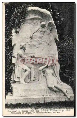 Paris - 8 - Parc Monceau - Monument de Chopin - Cartes postales