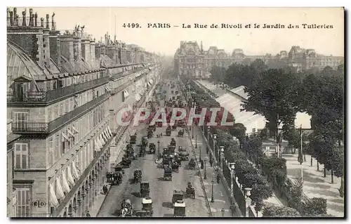 Paris - 1 - Rue de Rivoli et le Jardin des Tuileries Cartes postales