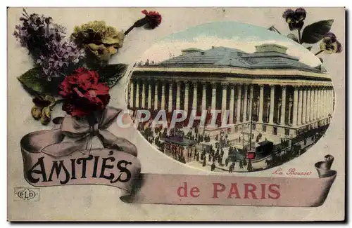 Paris - 2 - Souvenir - Amities de Paris La Bourse - Ansichtskarte AK