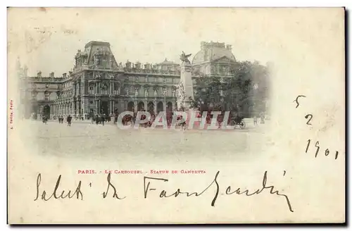 Paris - 1 - Le Carrousel - Statue de Gambetta - Ansichtskarte AK