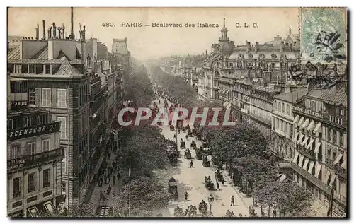 Paris - 2 - Boulevards des Italiens - Ansichtskarte AK