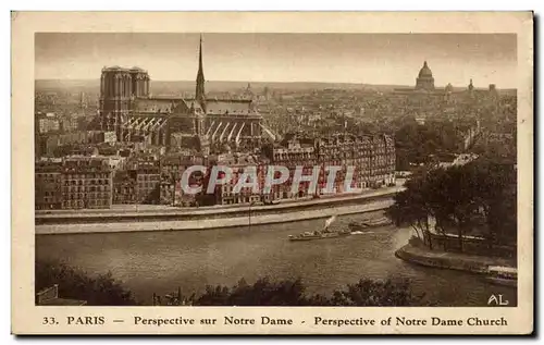 Paris - 4 - Perspective sur Notre Dame - Ansichtskarte AK