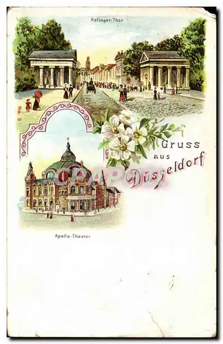 Allemagne - Deutschland - Duesseldorf - Gruss Souvenir Gruess - fleur - flower - blumen - Cartes postales