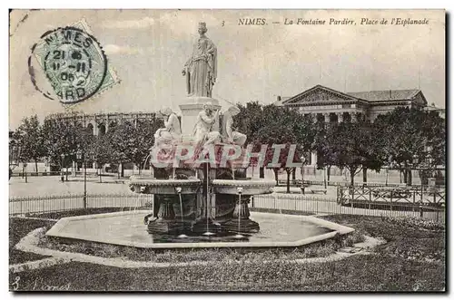 Nimes - La Fontaine Pardier - Place de l&#39Esplanade Ansichtskarte AK