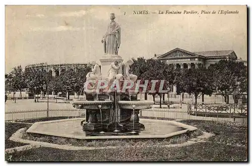 Nimes - La Fontaine Pardier - Place de l&#39Esplanade Ansichtskarte AK