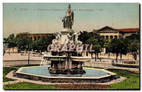 Nimes - La Fontaine Pradier - Place de l&#39Esplanade Cartes postales