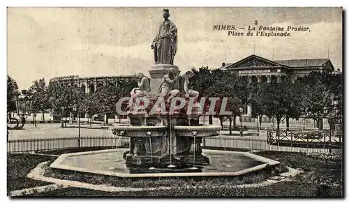 Nimes - La Fontaine Pradier - Place de l'Esplanade Cartes postales