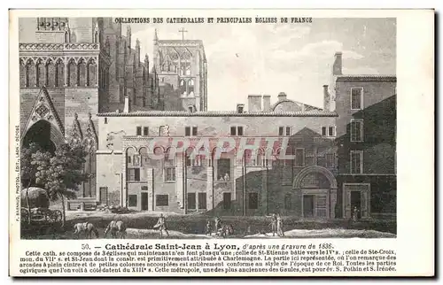 Cartes postales Lyon Cathedrale Saint Jean d&#39apres une gravure de 1836