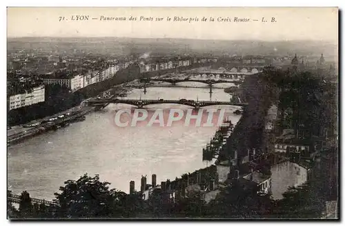 Cartes postales Lyon Panorama des ponts sur le rhone pris de la Croix Rousse