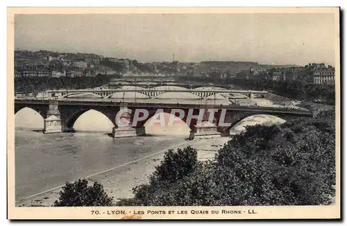 Cartes postales Lyon Les ponts et les quais du Rhone