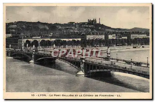 Cartes postales Lyon Le pont gallieni et le coteau de Fourviere