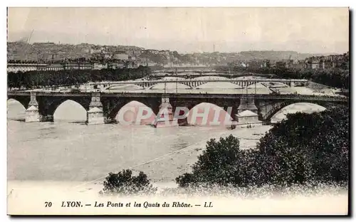 Cartes postales Lyon Les ponts et les quais du Rhone