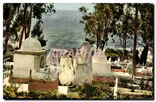 Ansichtskarte AK Scenes et types d&#39Afrique du Nord Mauresques au cimetiere Femmes Folklore