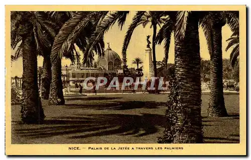 Cartes postales Nice Palais de la jetee a travers les palmiers