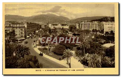 Cartes postales Nice L&#39avenue de Verdun et les jardins