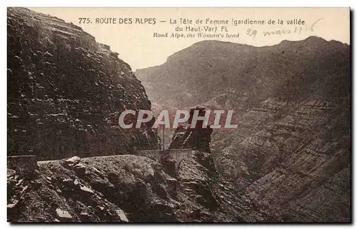 Route des Alpes - La Tete de Femme - Gardienne de la Vallee du Haut Var - Ansichtskarte AK