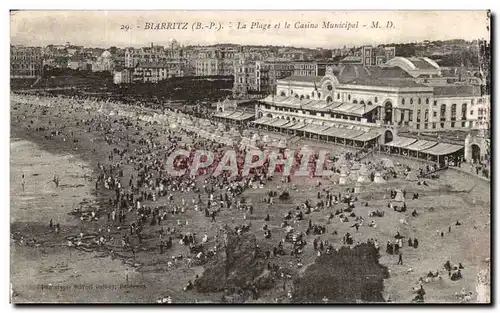 Biarritz - La Plage et Casino Municipal - Cartes postales