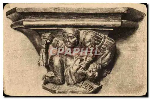 Cartes postales Bourg Eglise de Brou La correction Maritale Detail des stalles