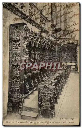 Cartes postales Environs de Bourg Eglise de Brou Les stalles
