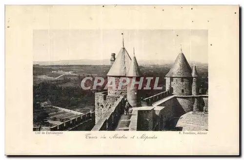 Cartes postales Cite de Carcassonne Tours du moulin et Mipadre