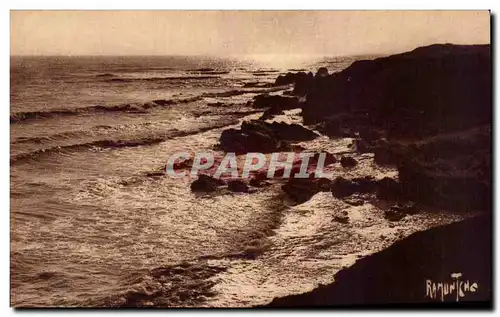 Ansichtskarte AK Sables d&#39olonne Coucher de soleil Aux rochers de Saint Nicolas