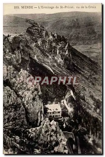 Cartes postales Mende L'ermitage de St privat vu de la croix