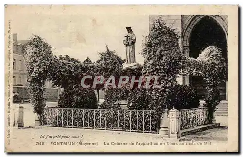 Ansichtskarte AK Pontmain La colonne de l&#39apparition en fleurs au mois de mai