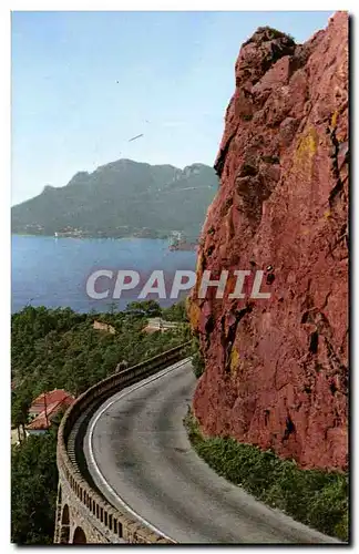 Moderne Karte la corniche d&#39or La route au bord de la mer entre Theoulas et le Trayas