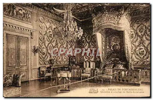 Cartes postales palais de Fontainebleau Chambre a coucher de Marie Antoinette