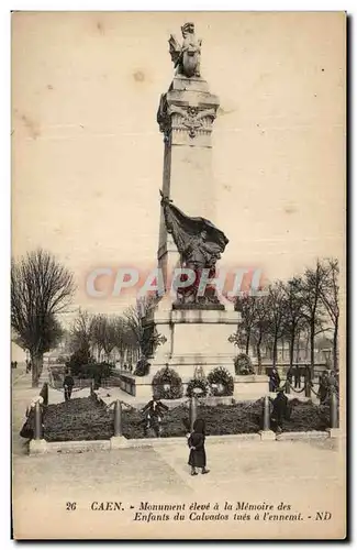 Cartes postales Caen Monument eleve a la memoire des enfants du Calvados tues a l&#39ennemi