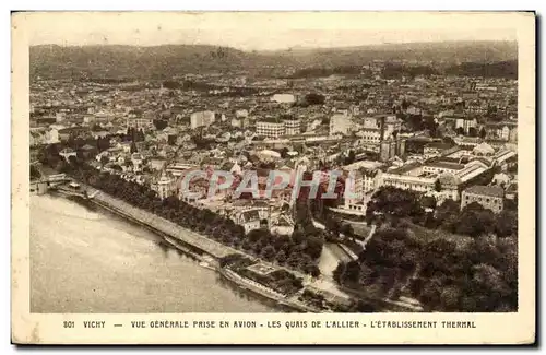 Ansichtskarte AK Vichy Vue generale prise en avion Les quais de l&#39Allier Etablissement thermal