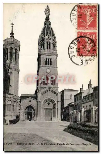 Cartes postales Lyon Basilique de ND de Fourviere Facade de l&#39ancienne chapelle