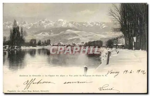 Cartes postales Environs de Grenoble la chaine des Alpes Vue prise du polygone du genie