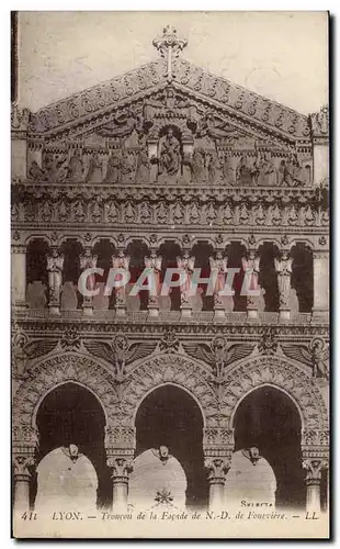 Cartes postales Lyon Troncon de la facade de Nd de Fourviere