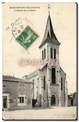 Cartes postales Montgauguier L&#39eglise et la place