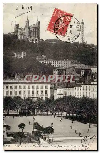 Ansichtskarte AK Lyon La place Bellecour Saint Jean Fourviere et la tour