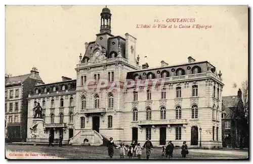 Cartes postales Coutances L&#39hotel de ville et la Caisse d&#39Epargne