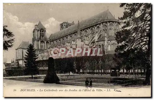 Cartes postales Bourges CAthedrale vue du jardin de l&#39hotel de ville