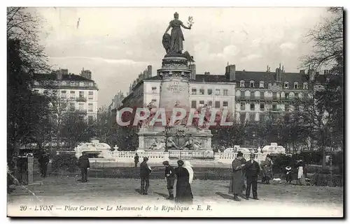 Lyon Cartes postales Place Carnot Le monument de la Republique