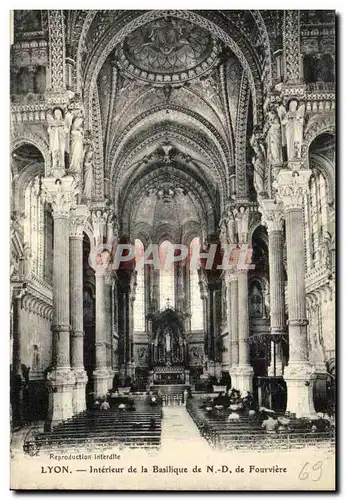 Lyon Cartes postales Interieur de la basilique de ND de Fourviere Orgue