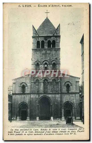 Lyon Cartes postales Eglise d&#39Ainay Facade