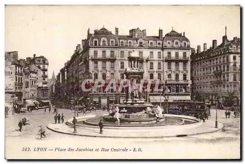 Lyon Ansichtskarte AK Place des Jacobins et rue centrale